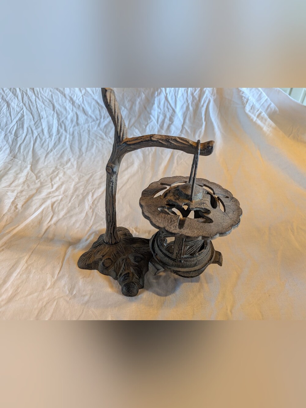 2/80$ Vintage Black Cast Iron Hanging Lantern Candle Holder